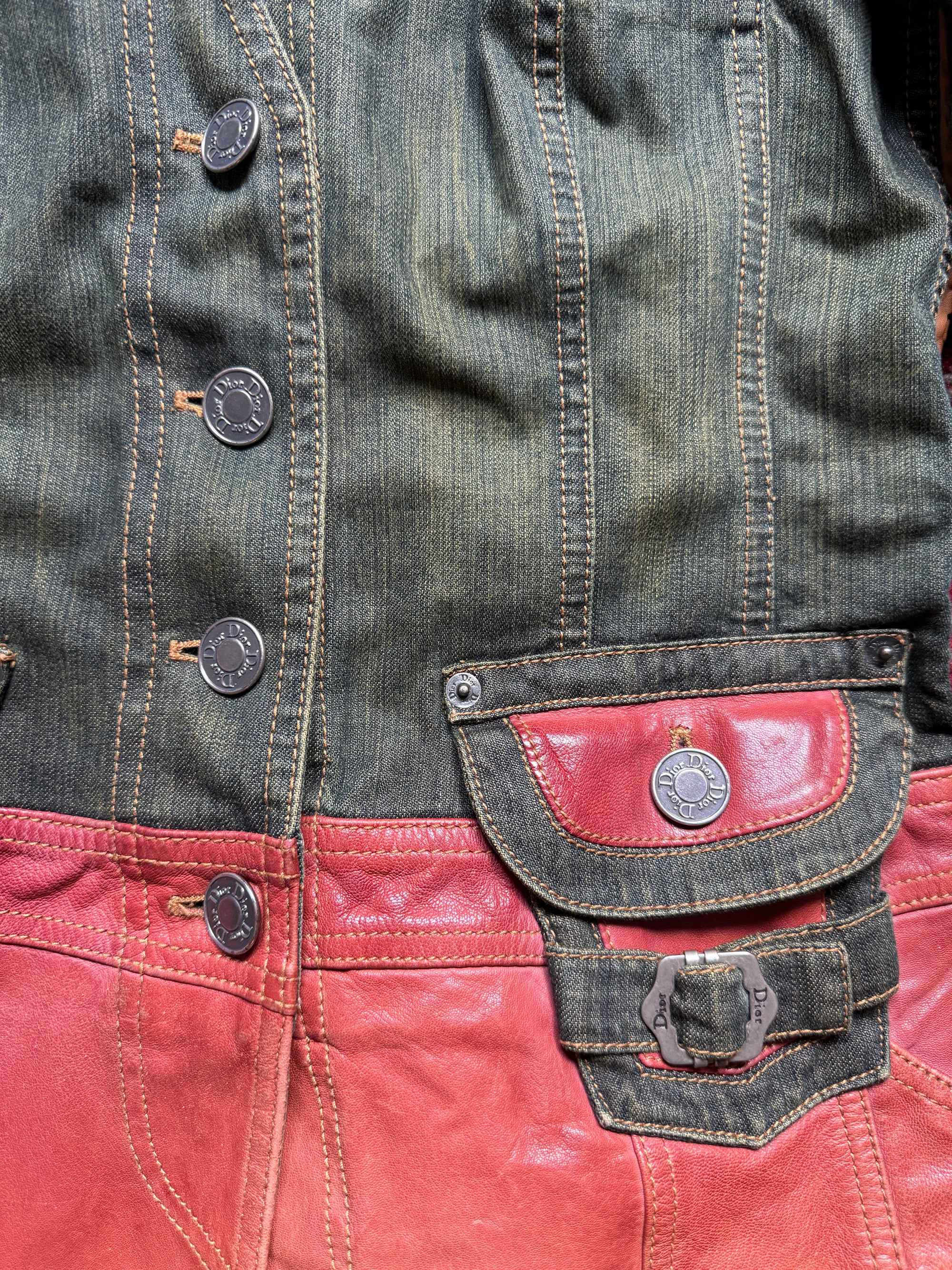 Christian Dior SS06 Denim &amp; Leather Jacket