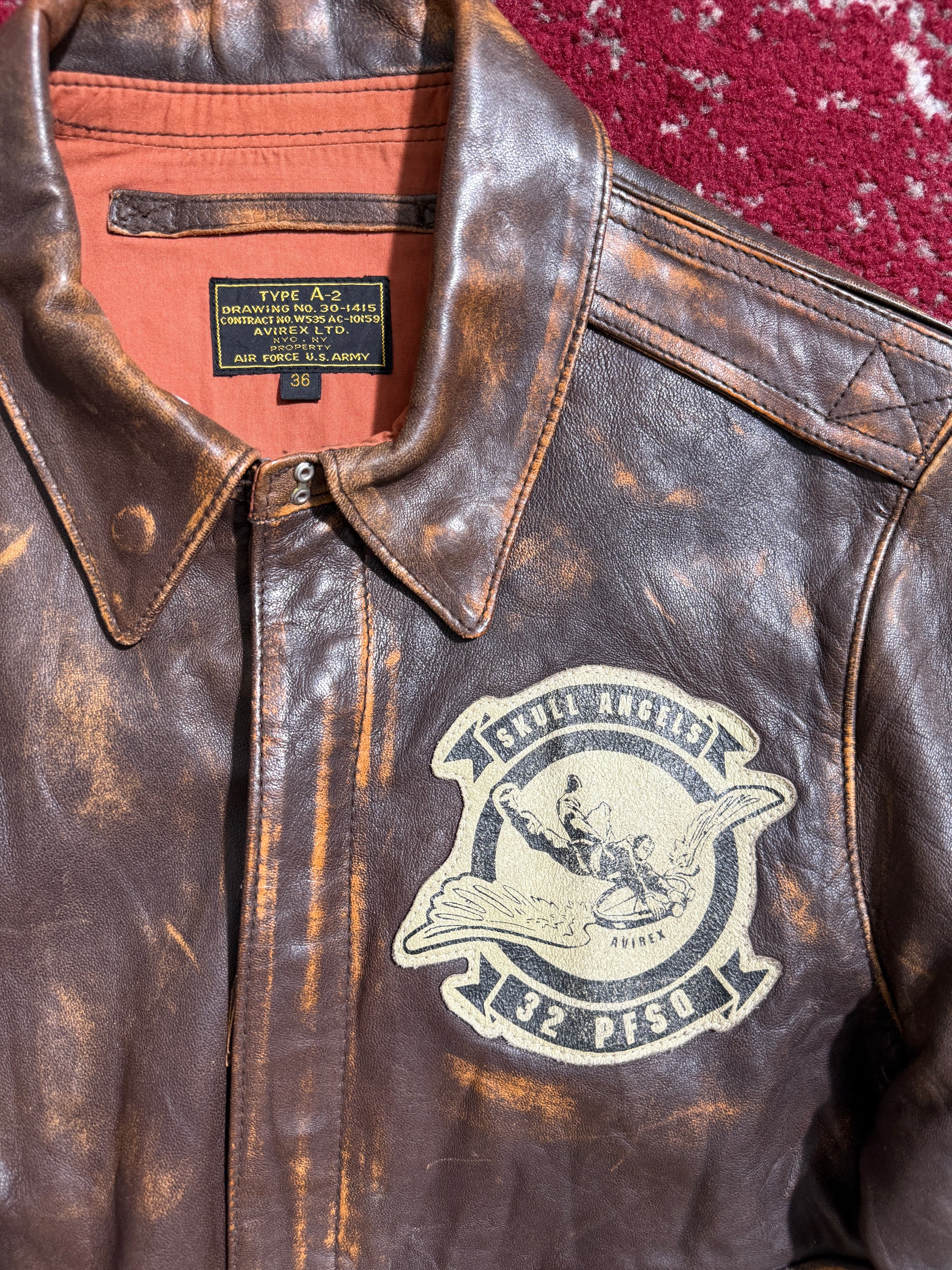 Avirex "Skull Angels" Type A2 Leather Bomber Jacket