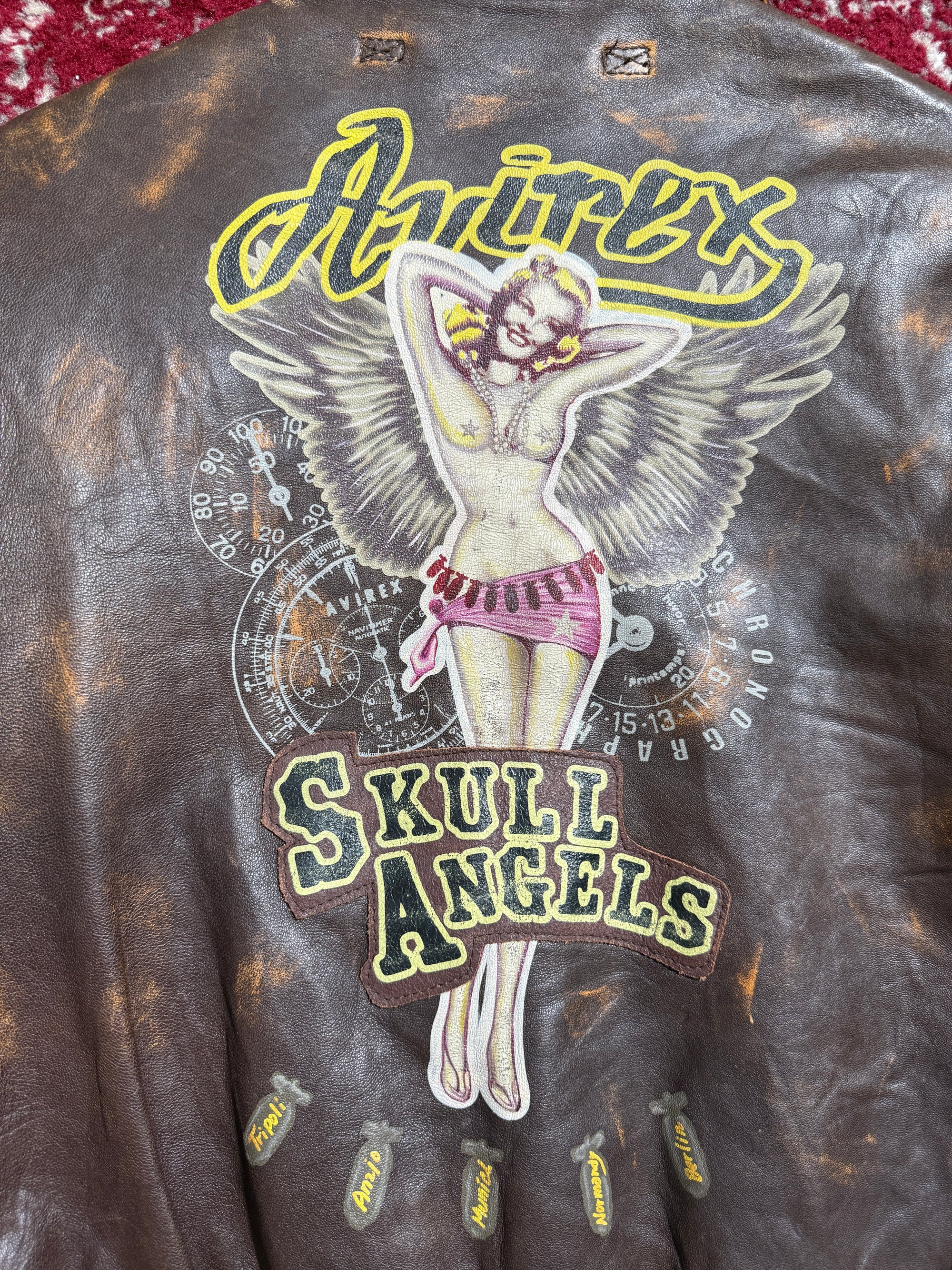 Avirex "Skull Angels" Type A2 Leather Bomber Jacket