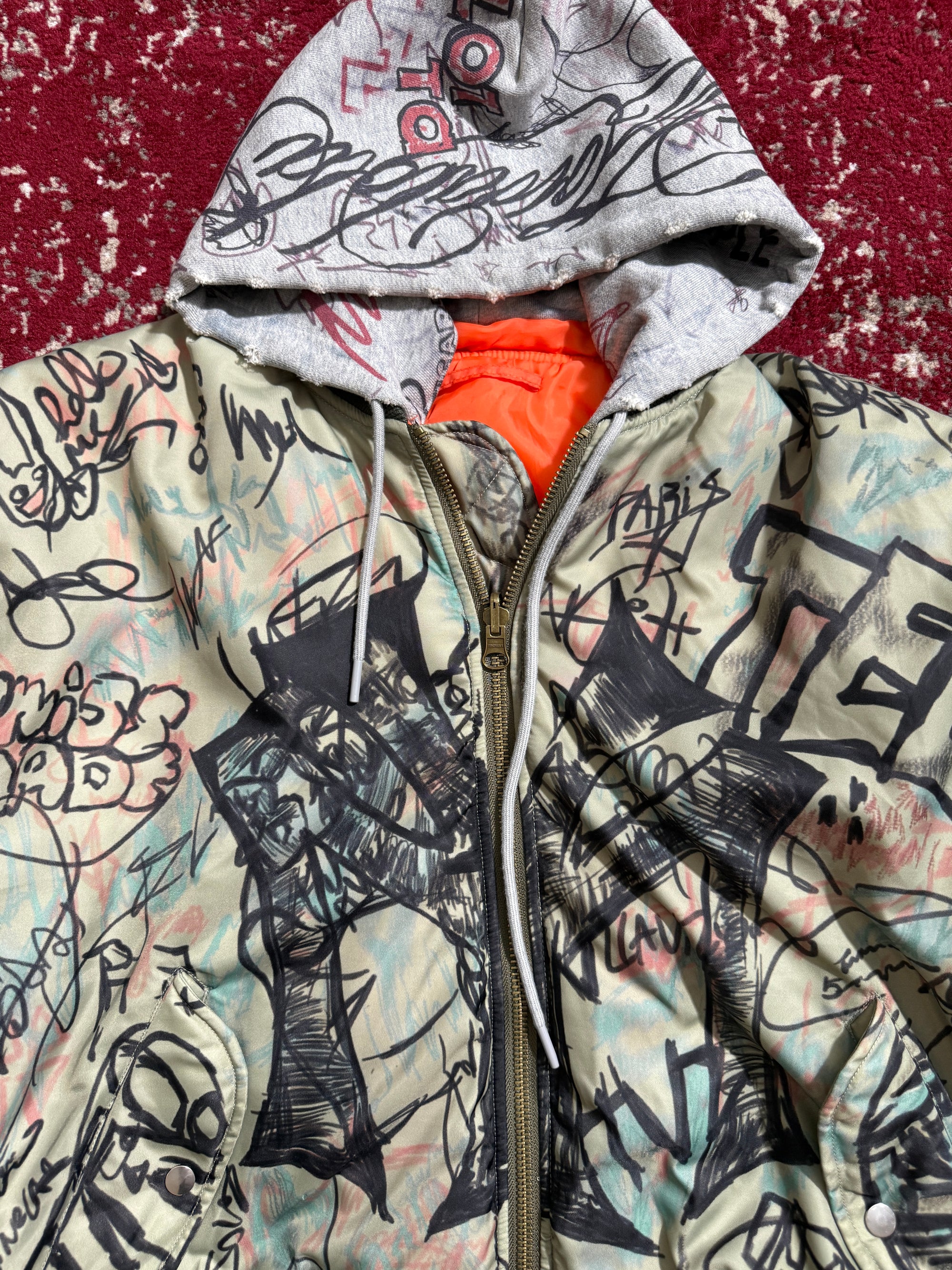 Mowalola Hooded Graffiti Bomber