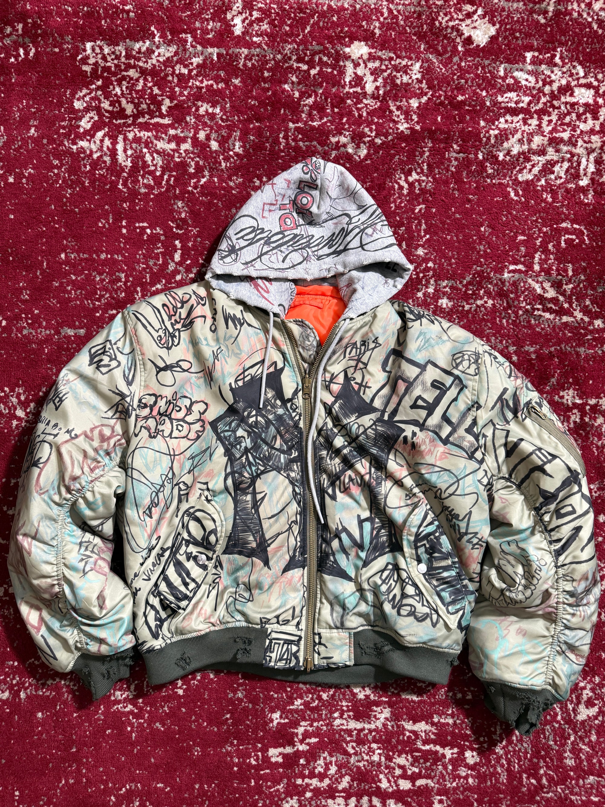 Mowalola Hooded Graffiti Bomber