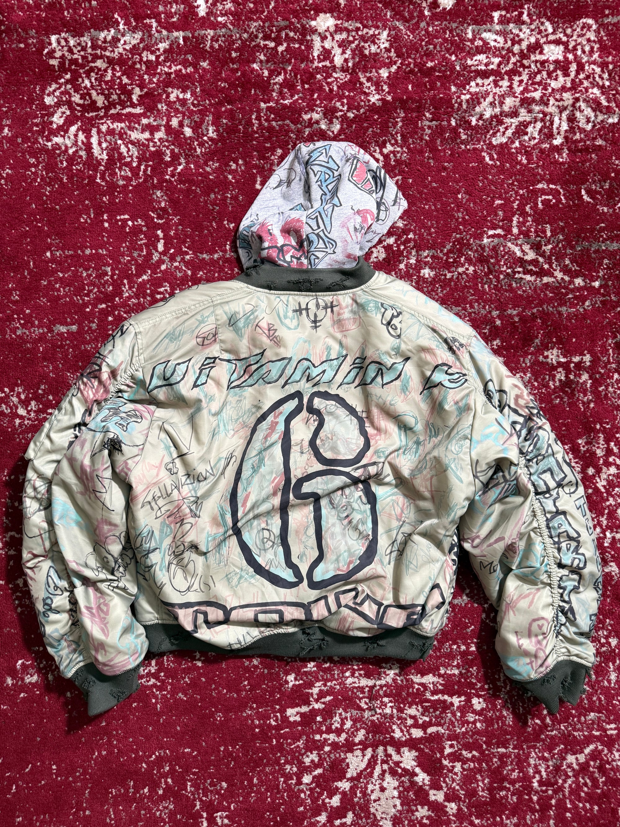 Mowalola Hooded Graffiti Bomber